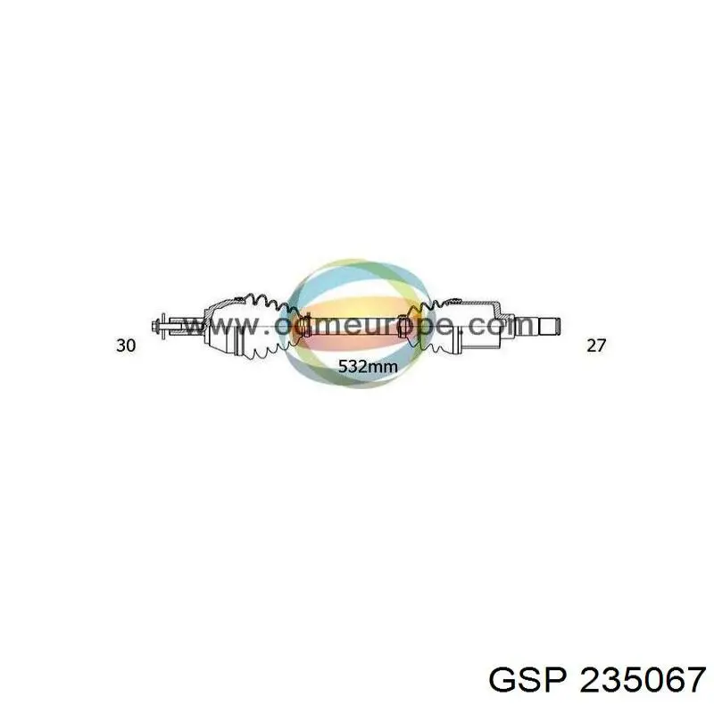 Привід передній лівий GSP 235067 ціна, від 122.81 USD