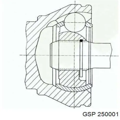Піввісь (привід) передня, ліва 250001 GSP