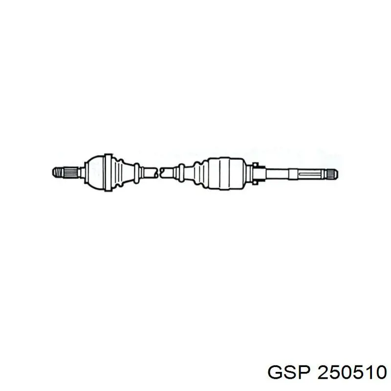 Піввісь передня, права GSP 250510 ціна, від 70.91 USD