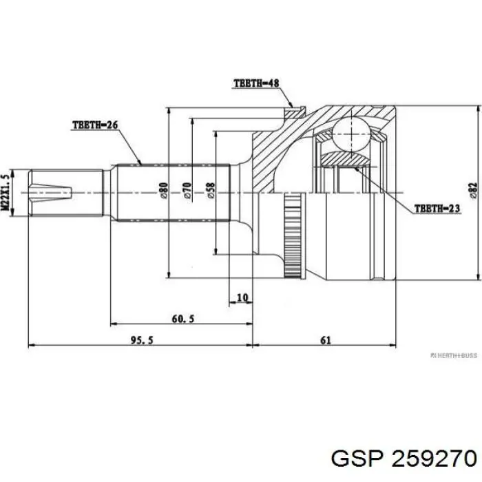 Ліва піввісь MRB22202 MarkBest