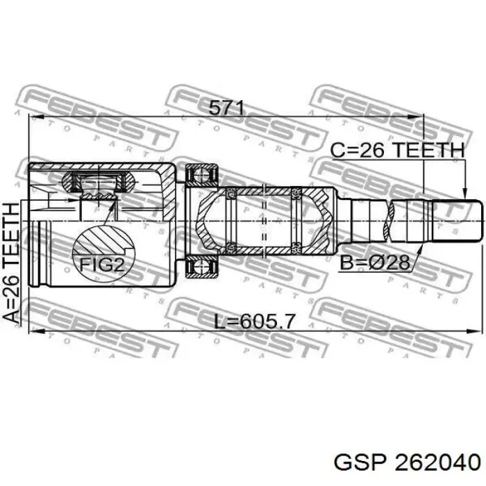 Піввісь передня, права Volvo 36000531 ціна, від 141.95 USD