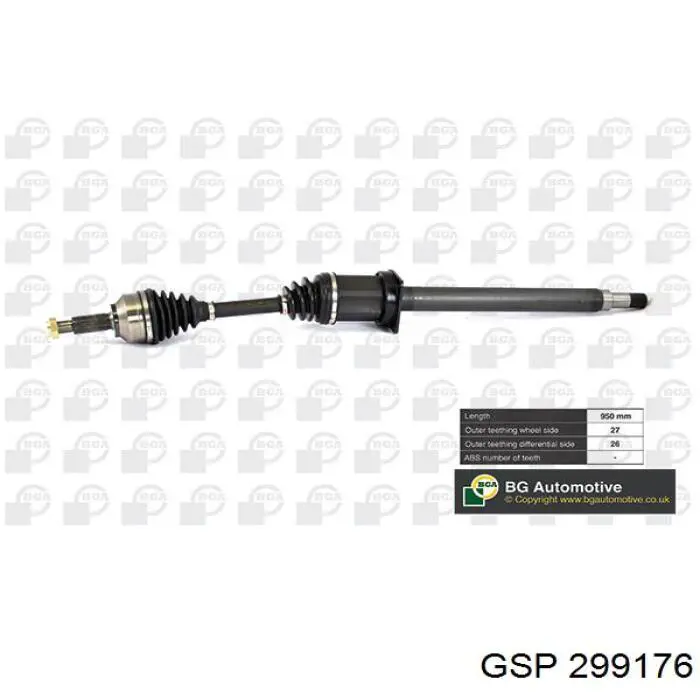 Піввісь передня, права GSP 299176 ціна, від 103.24 USD