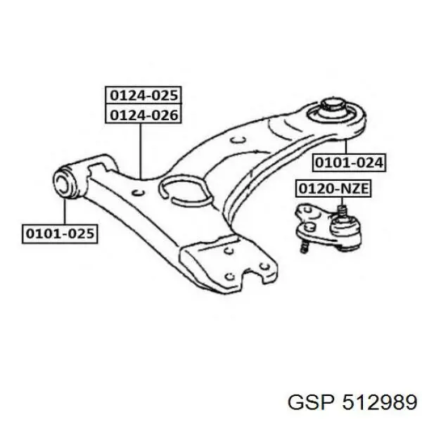 Сайлентблок переднього нижнього важеля 512989 GSP