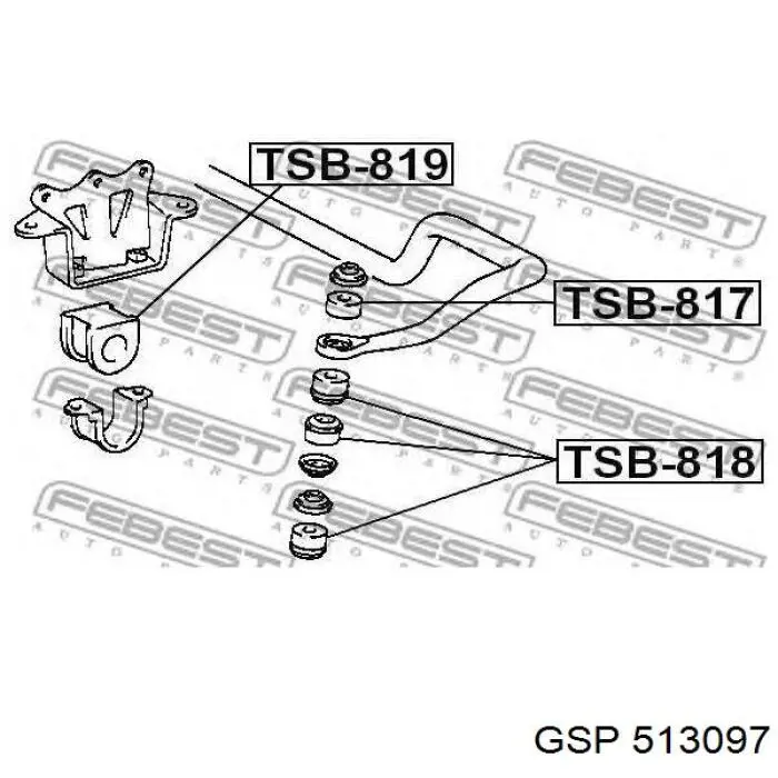 Подушка стабілізатора GSP 513097 ціна, від 3.33 USD