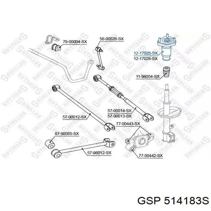 Опора амортизатора заднього, лівого RC48760 Raiso