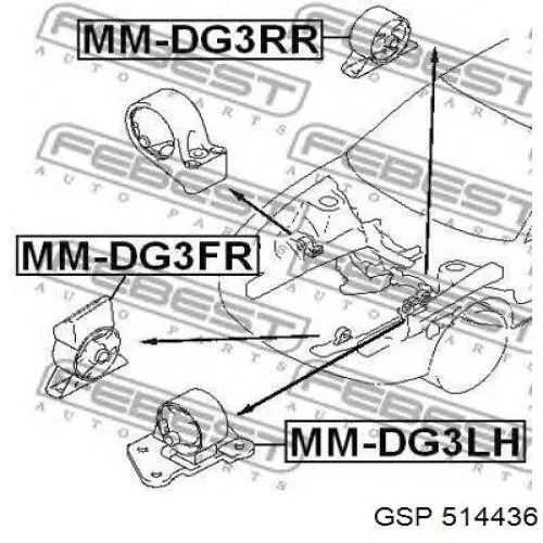 Подушка двигуна задня MB223674 Mitsubishi