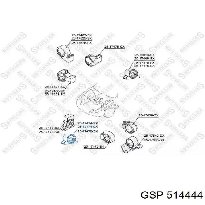 514444 GSP подушка (опора двигуна, передня)