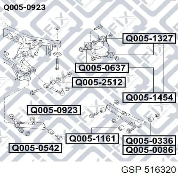 Купити 516320 GSP Сайлентблок заднього нижнього важеля