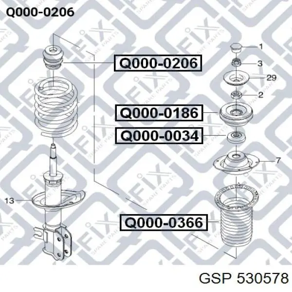 Буфер-відбійник амортизатора переднього Euroex EX35006 ціна, від 2.40 USD
