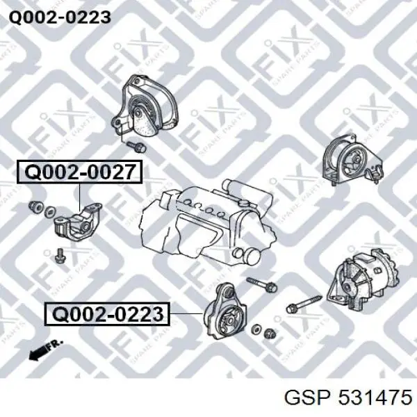 Подушка (опора) двигуна, задня (сайлентблок) GSP 531475 ціна, від 19.00 USD