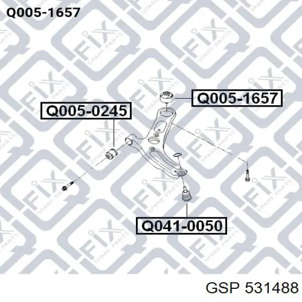 Сайлентблок нижнього важеля передньої підвіски GSP 531488 ціна, від 6.39 USD