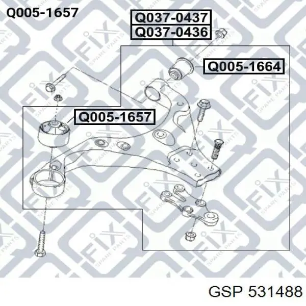 Сайлентблок нижнього важеля передньої підвіски GSP 531488 ціна, від 6.39 USD