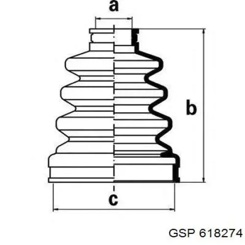ШРКШ внутрішній, передній, правий GSP 618274 ціна, від 82.29 USD