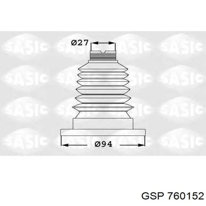 760152 GSP пильник шруса внутрішній, передній піввісі