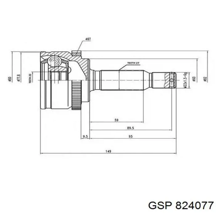 ШРУС зовнішній передній 36573 GKN-Spidan