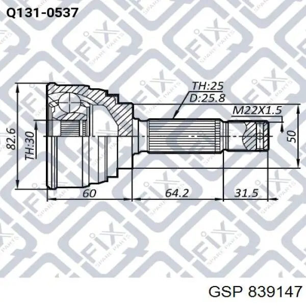 ШРУС зовнішній передній 495012D102 Hyundai/Kia