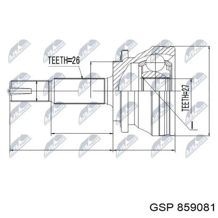 ШРУС зовнішній передній 859081 GSP