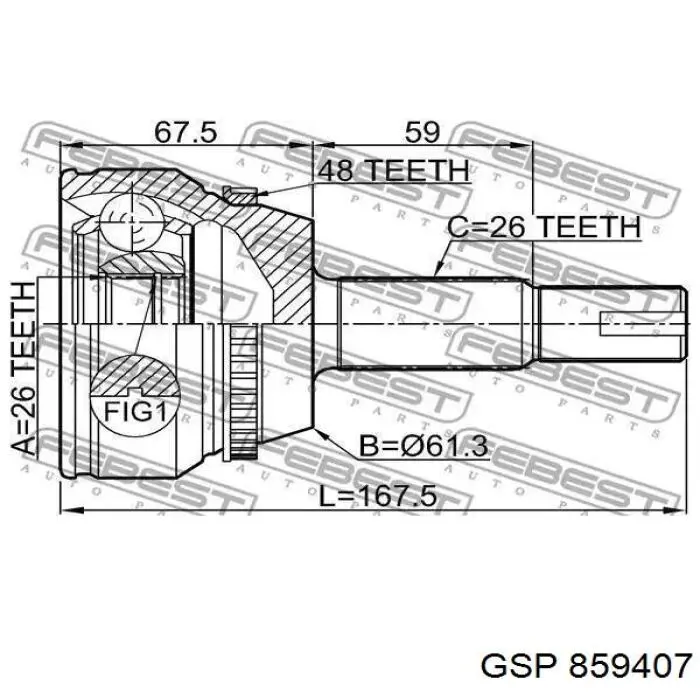 ШРУС наружный GSP 859407