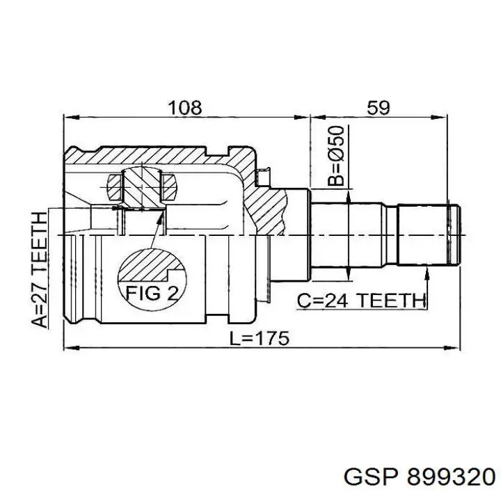 ШРУС зовнішній передній 899320 GSP