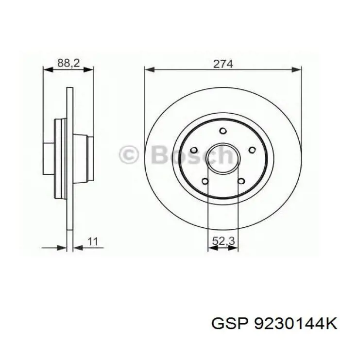 Купити 9230144K GSP Диск заднього гальма