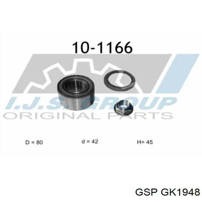 Купити GK1948 GSP Підшипник ступиці передньої