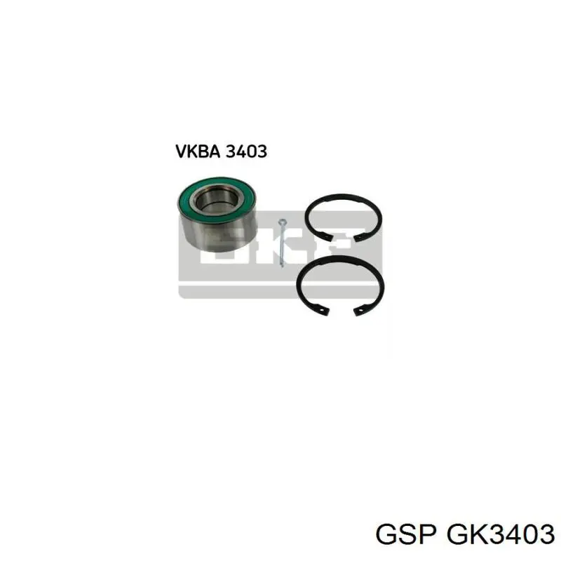 Комплект підшипник маточини передньої GSP GK3403 ціна, від 10.76 USD