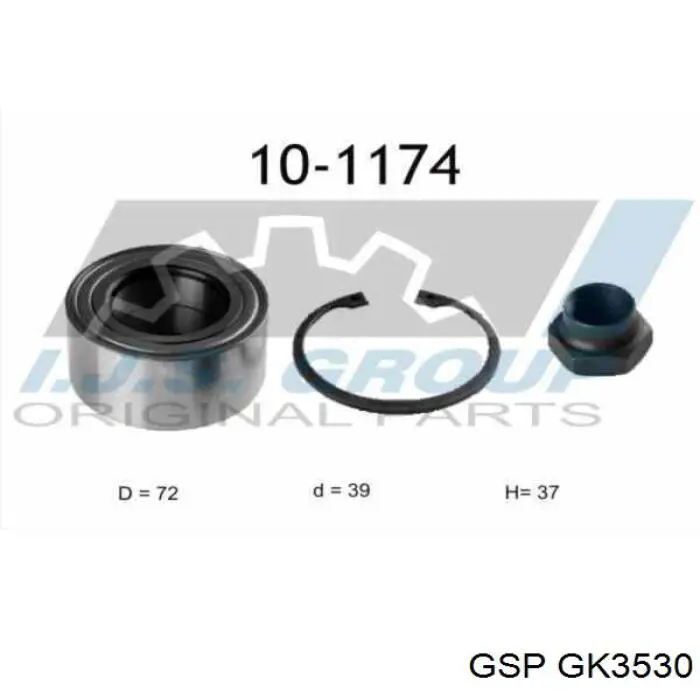 Підшипник ступиці GK3530 GSP
