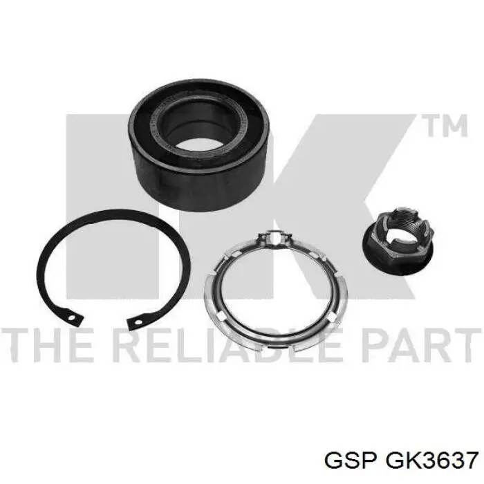 Комплект підшипник маточини передньої GSP GK3637 ціна, від 19.00 USD
