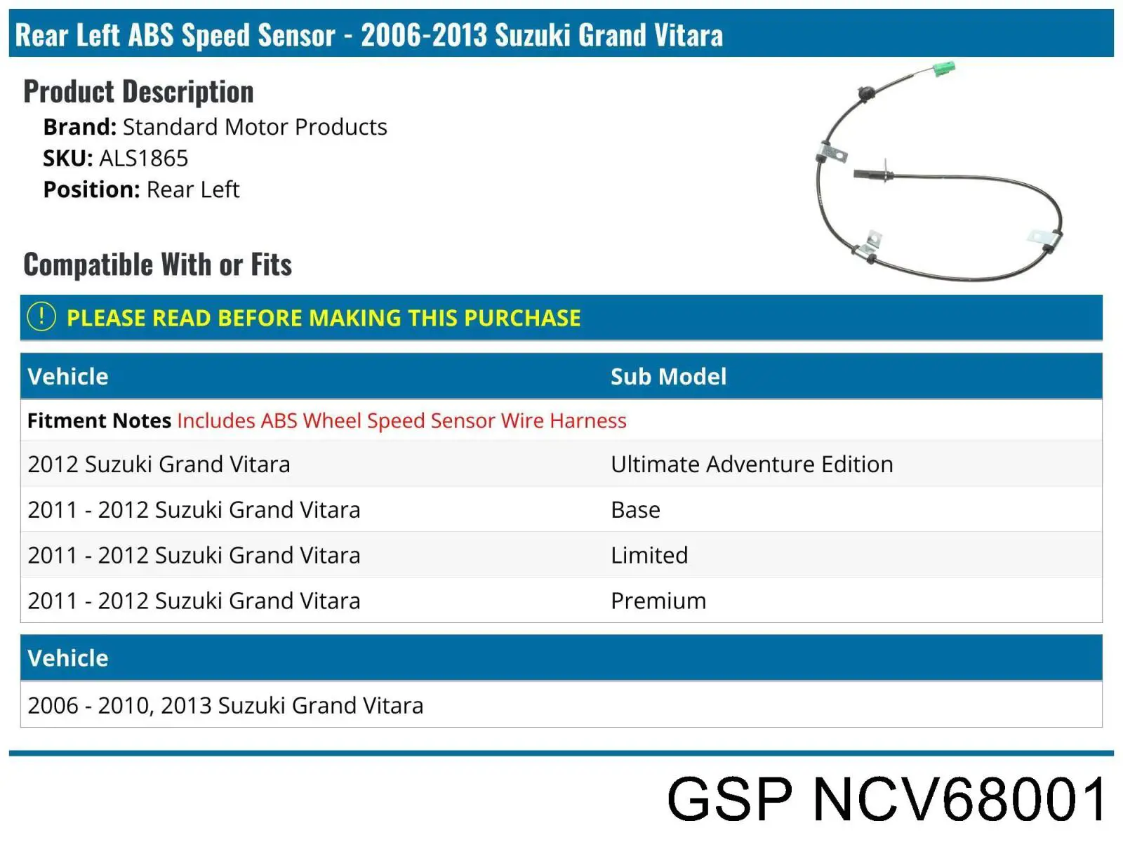  GSP NCV68001 ціна, від 126.34 USD