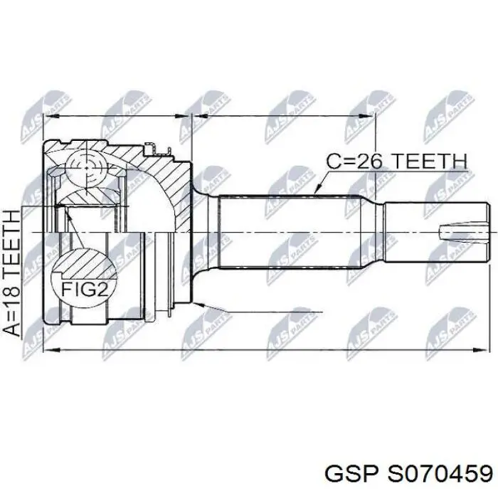 Наконечник рульовий GSP S070459 ціна, від 11.63 USD
