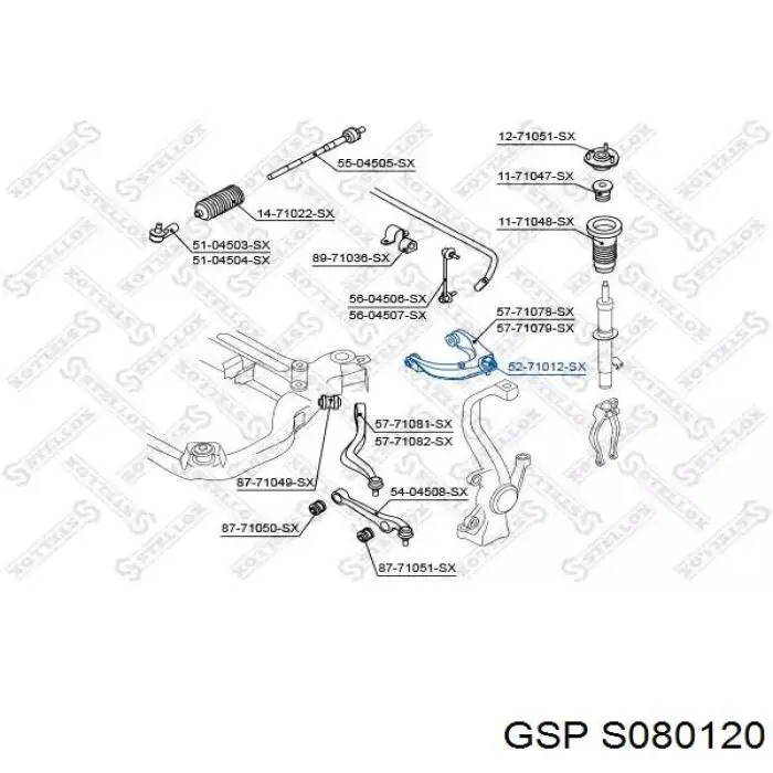 Купити S080120 GSP Кульова опора, верхня