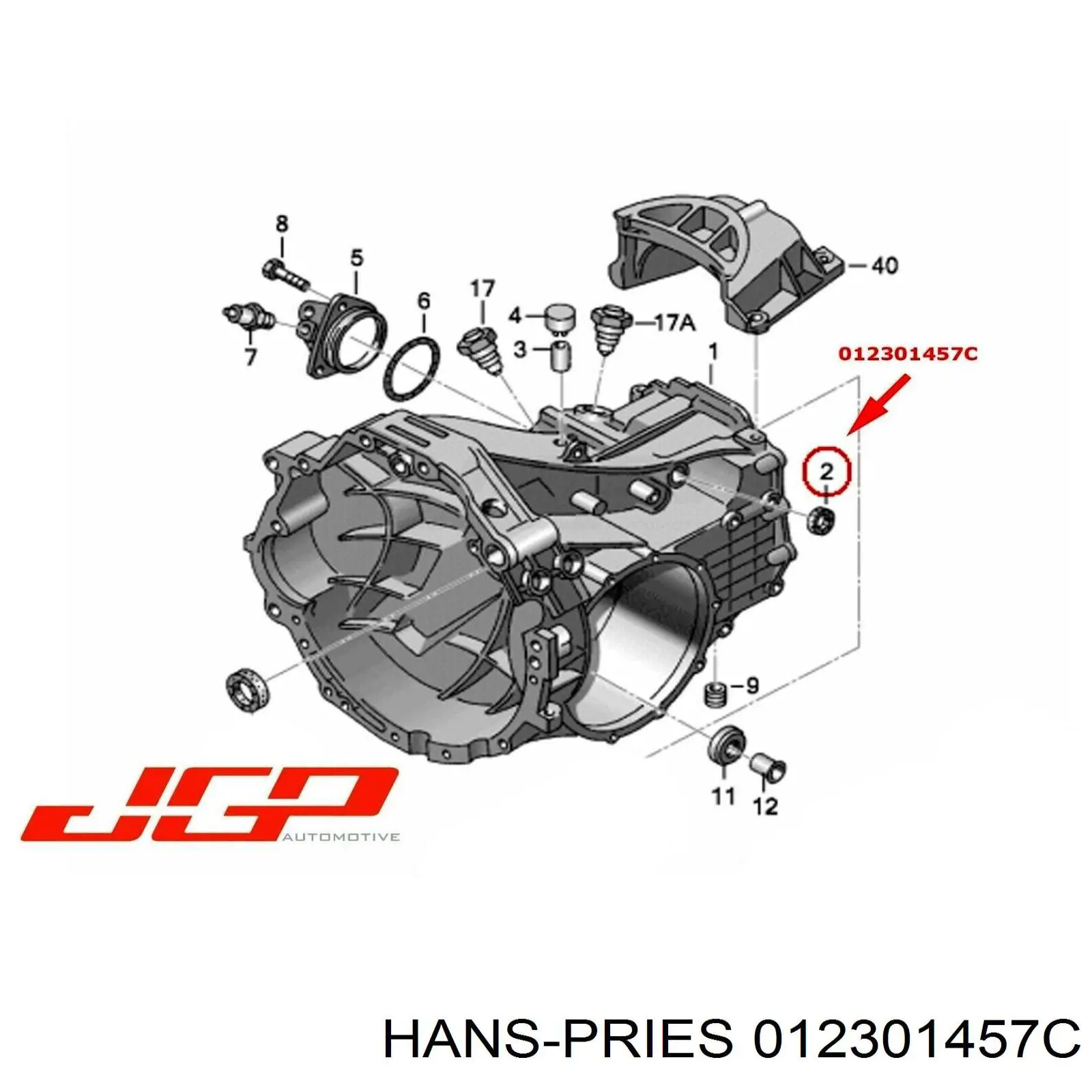 Сальник коробки передач 012301457C Hans Pries (Topran)