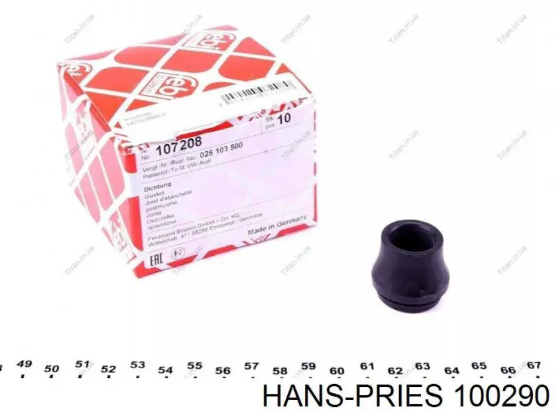 Прокладка клапана вентиляції картера Hans Pries (Topran) 100290 ціна, від 1.42 USD