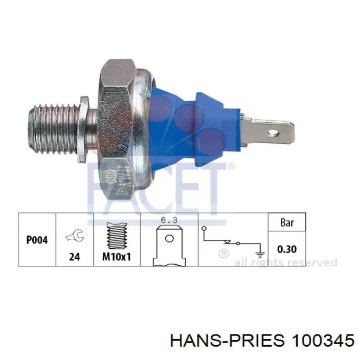 Датчик тиску масла 100345 Hans Pries (Topran)