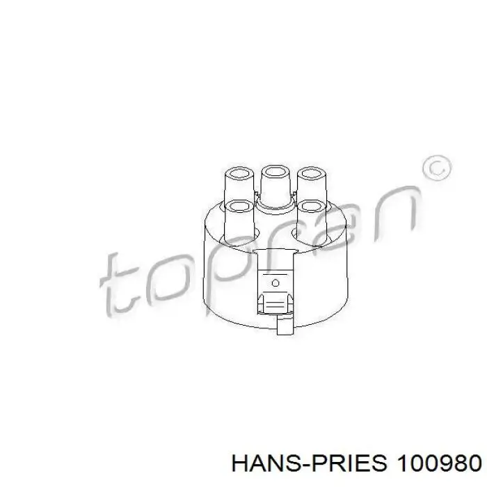 100980 Hans Pries (Topran) кришка розподільника запалювання/трамблера