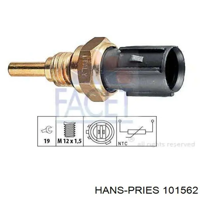 Кільце форсунки інжектора, посадочне 101562 Hans Pries (Topran)