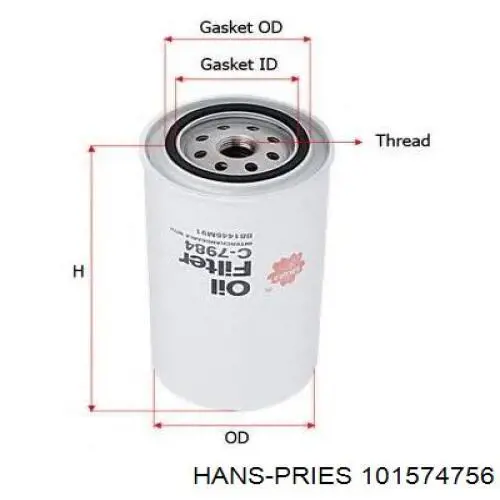 Масляний фільтр двигуна Hans Pries (Topran) 101574756 ціна, від 10.82 USD