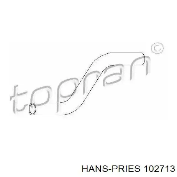 Шланг/патрубок радіатора охолодження, нижній 102713 Hans Pries (Topran)