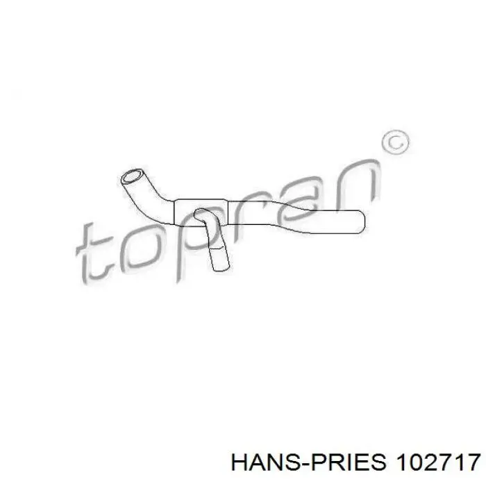 Шланг/патрубок радіатора охолодження, нижній Hans Pries (Topran) 102717 ціна, від 6.00 USD