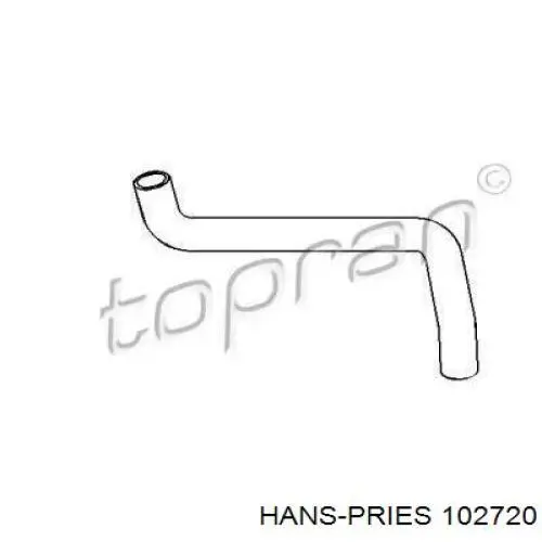 Шланг/патрубок радіатора охолодження, верхній 102720 Hans Pries (Topran)