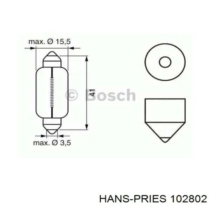 Купити 102802 Hans Pries (Topran) Пильник рульового механізму/рейки, лівий