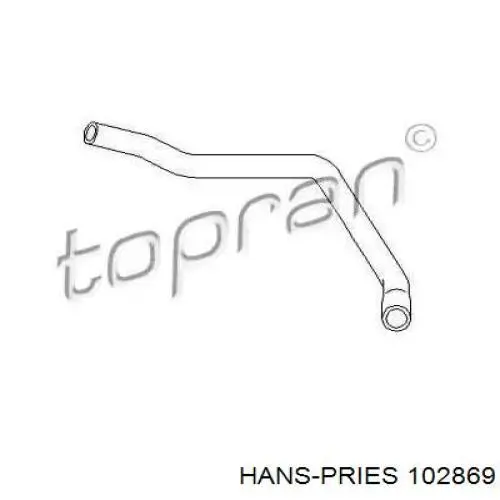 102869 Hans Pries (Topran) шланг радіатора опалювача/пічки, подача