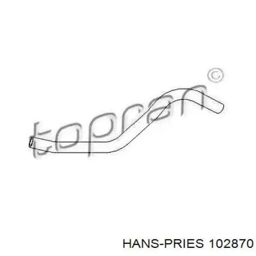 Шланг радіатора опалювача/пічки, подача 102870 Hans Pries (Topran)