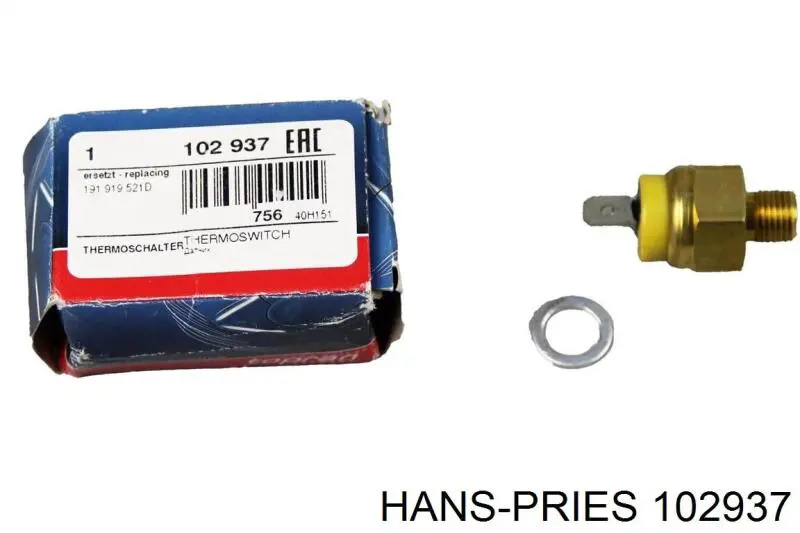 Термодатчик охолоджуючої рідини Hans Pries (Topran) 102937 ціна, від 7.19 USD