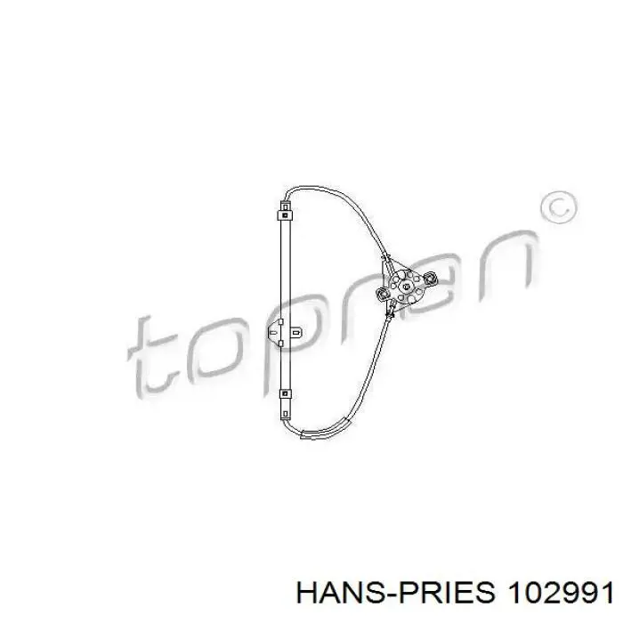 Механізм склопідйомника двері задньої, лівої Hans Pries (Topran) 102991 ціна, від 8.93 USD