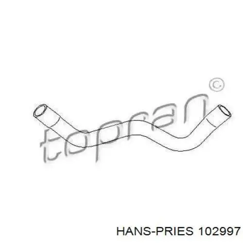 Шланг/патрубок радіатора охолодження, нижній 102997 Hans Pries (Topran)