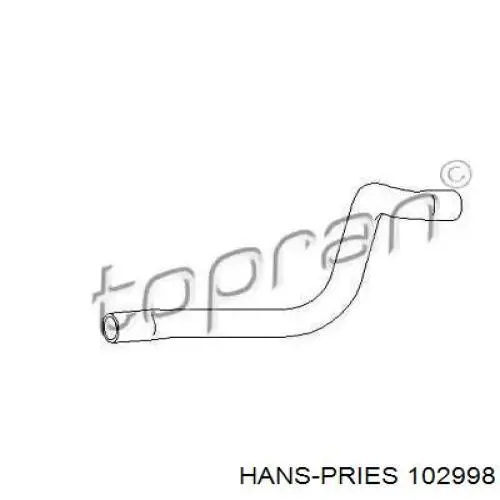 102998 Hans Pries (Topran) шланг/патрубок радіатора охолодження, верхній