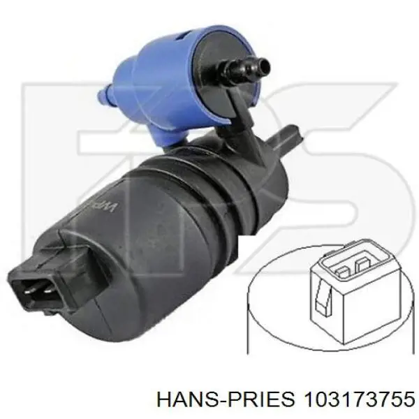 Моторчик омивача переднього скла Hans Pries (Topran) 103173755 ціна, від 6.32 USD