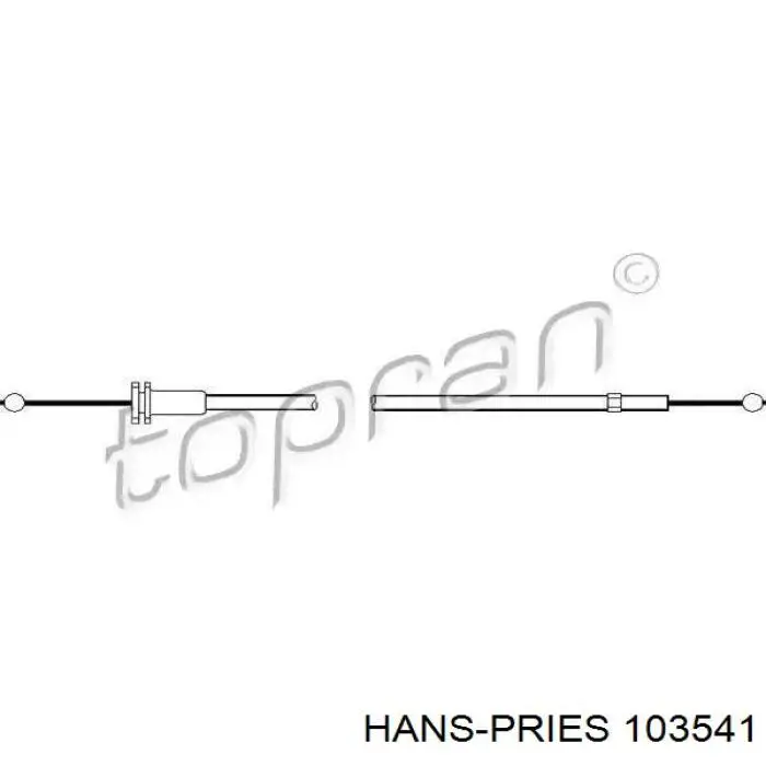 Трос відкриття капота Hans Pries (Topran) 103541 ціна, від 6.03 USD