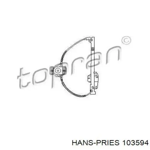 Механізм склопідіймача двері задньої, правої 103594755 Hans Pries (Topran)
